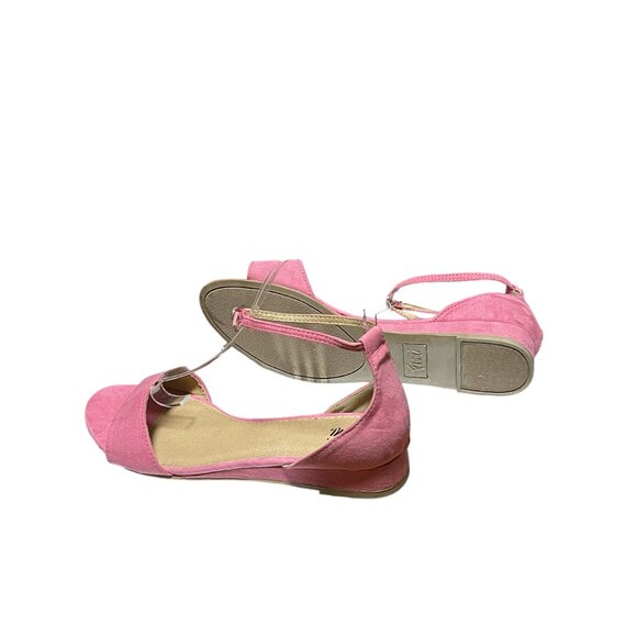 Fiomi Women's Size 10 Pink Faux Suede Ankle Strap Sandals With Buckle Closure - Picture 13 of 13